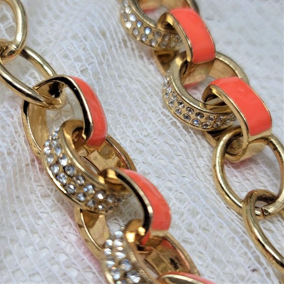 Awesome Heavy Chain Rhinestone & Enamel Necklace - Picture 2 of 9